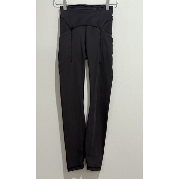 Lululemon Athletica Womens Size 4 Black High Rise Workout Leggings with Pockets - Picture 1 of 6